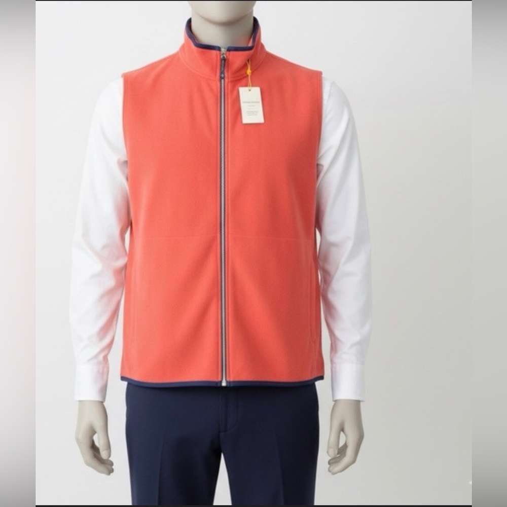 New Peter Millar Thermal Flow Micro Fleece Vest in the color Cape Red L
